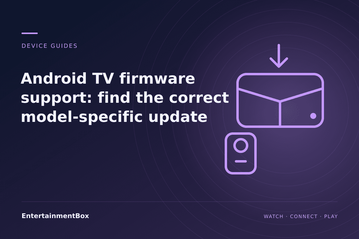EntertainmentBox editorial cover: Android TV firmware support: find the correct model-specific update