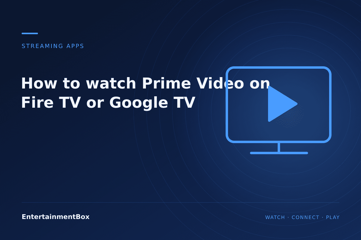 EntertainmentBox editorial cover: How to watch Prime Video on Fire TV or Google TV
