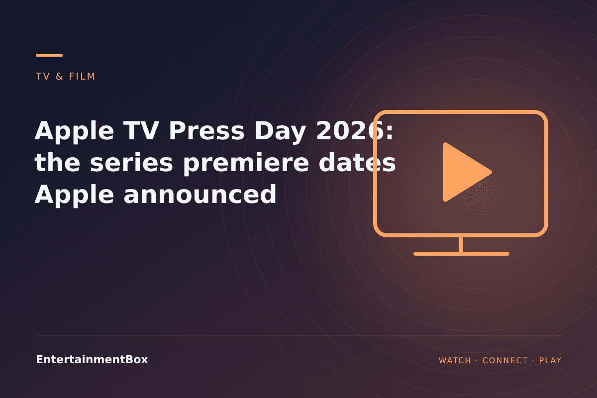 EntertainmentBox editorial cover: Apple TV Press Day 2026: the series premiere dates Apple announced