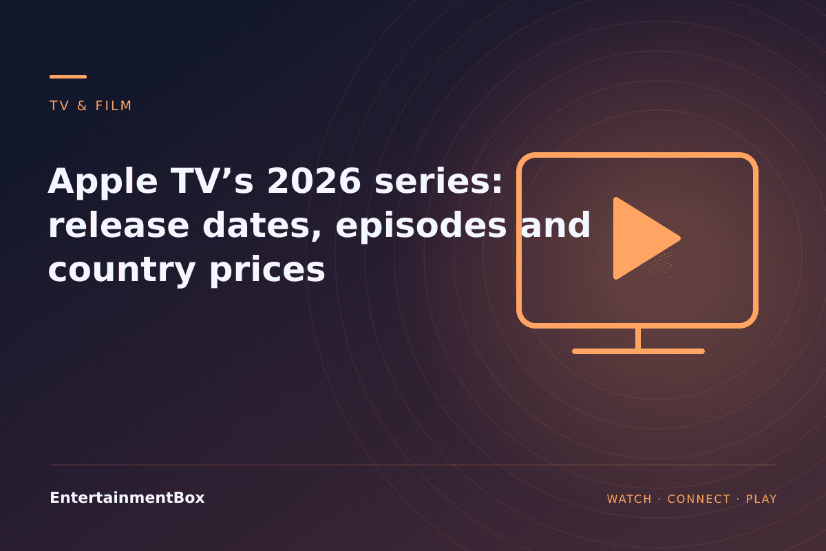EntertainmentBox editorial cover: Apple TV’s 2026 series: release dates, episodes and country prices