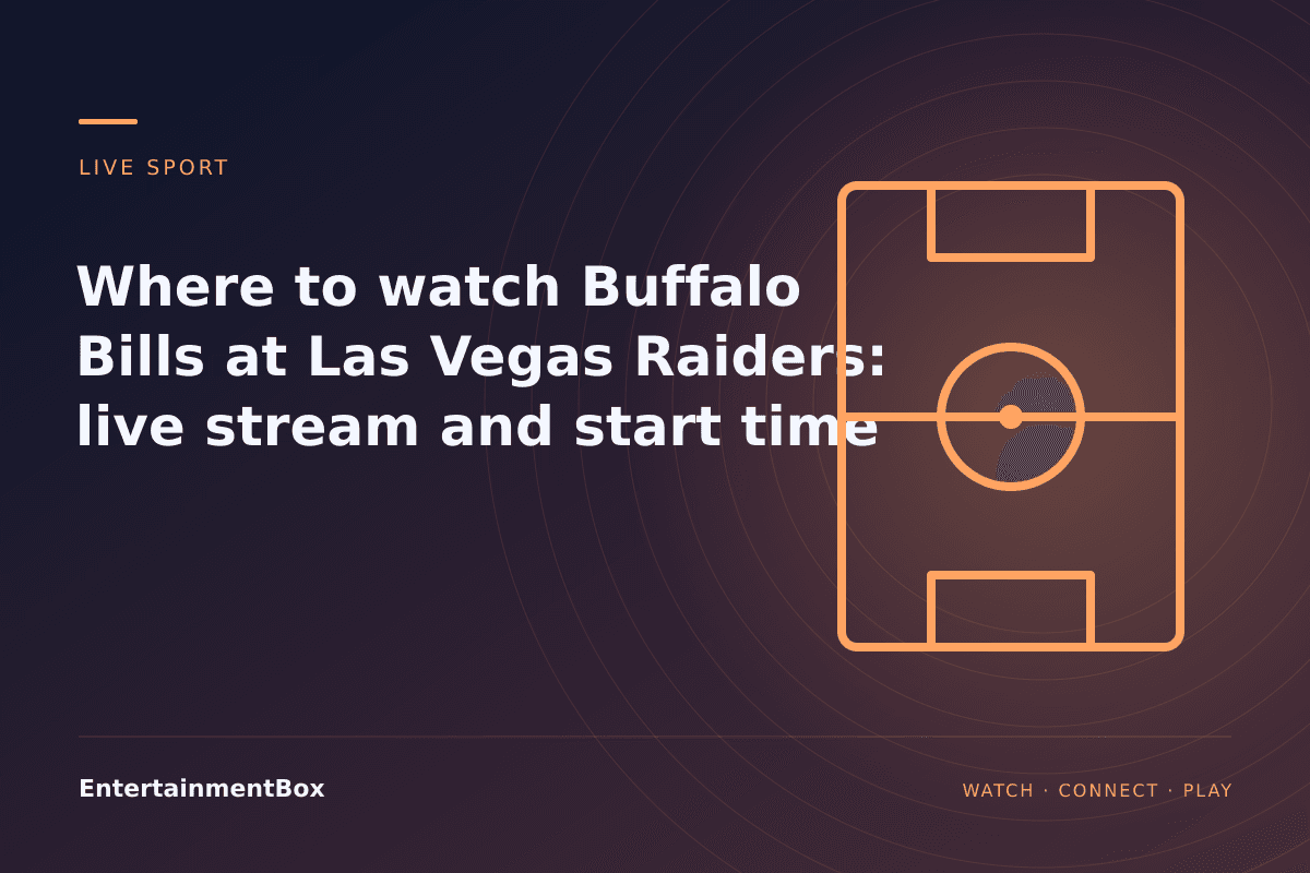 EntertainmentBox editorial cover: Where to watch Buffalo Bills at Las Vegas Raiders: live stream and start time