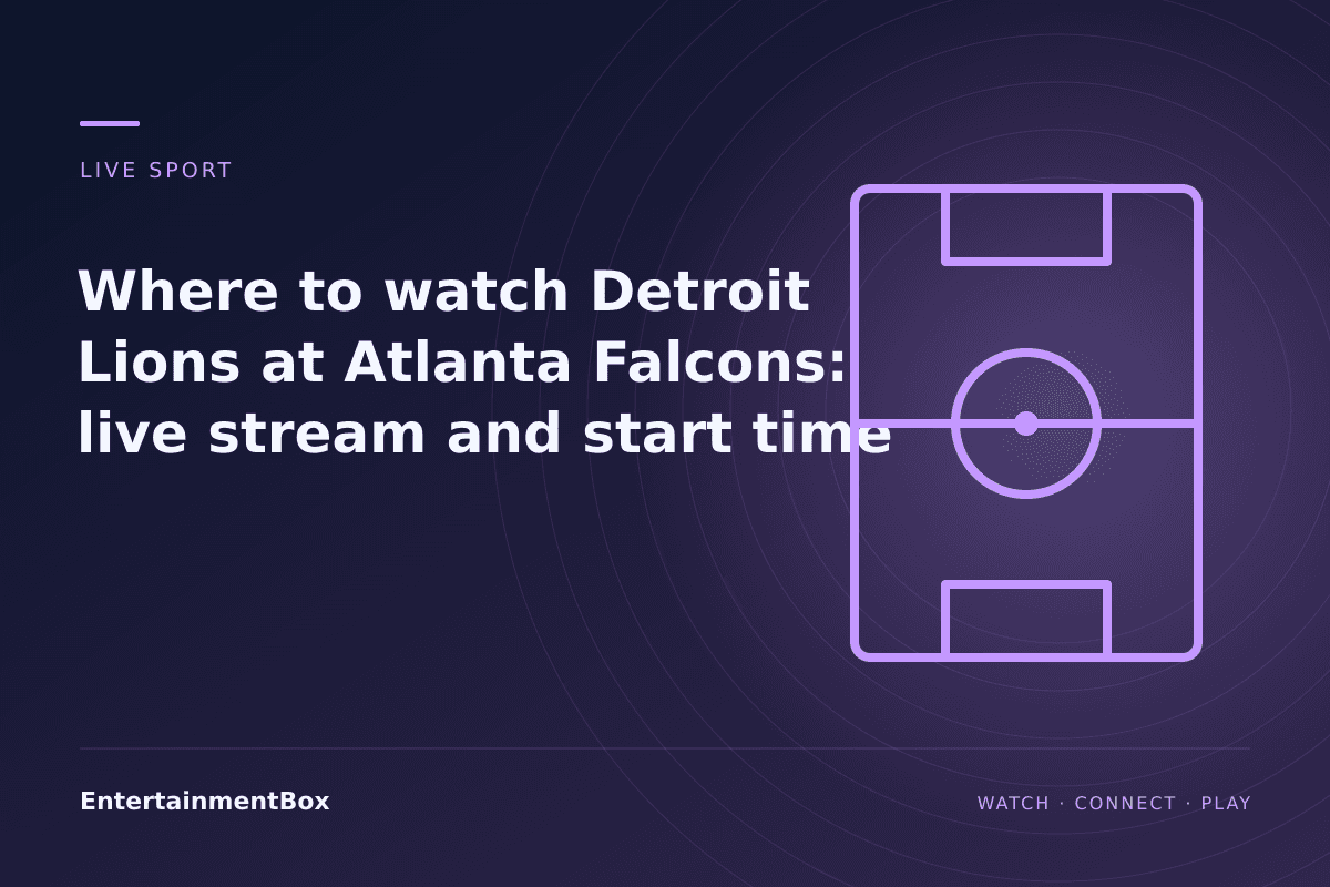 EntertainmentBox editorial cover: Where to watch Detroit Lions at Atlanta Falcons: live stream and start time