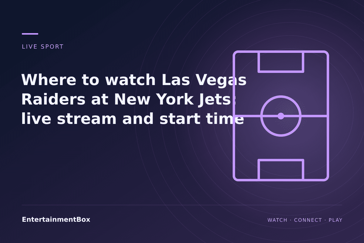EntertainmentBox editorial cover: Where to watch Las Vegas Raiders at New York Jets: live stream and start time