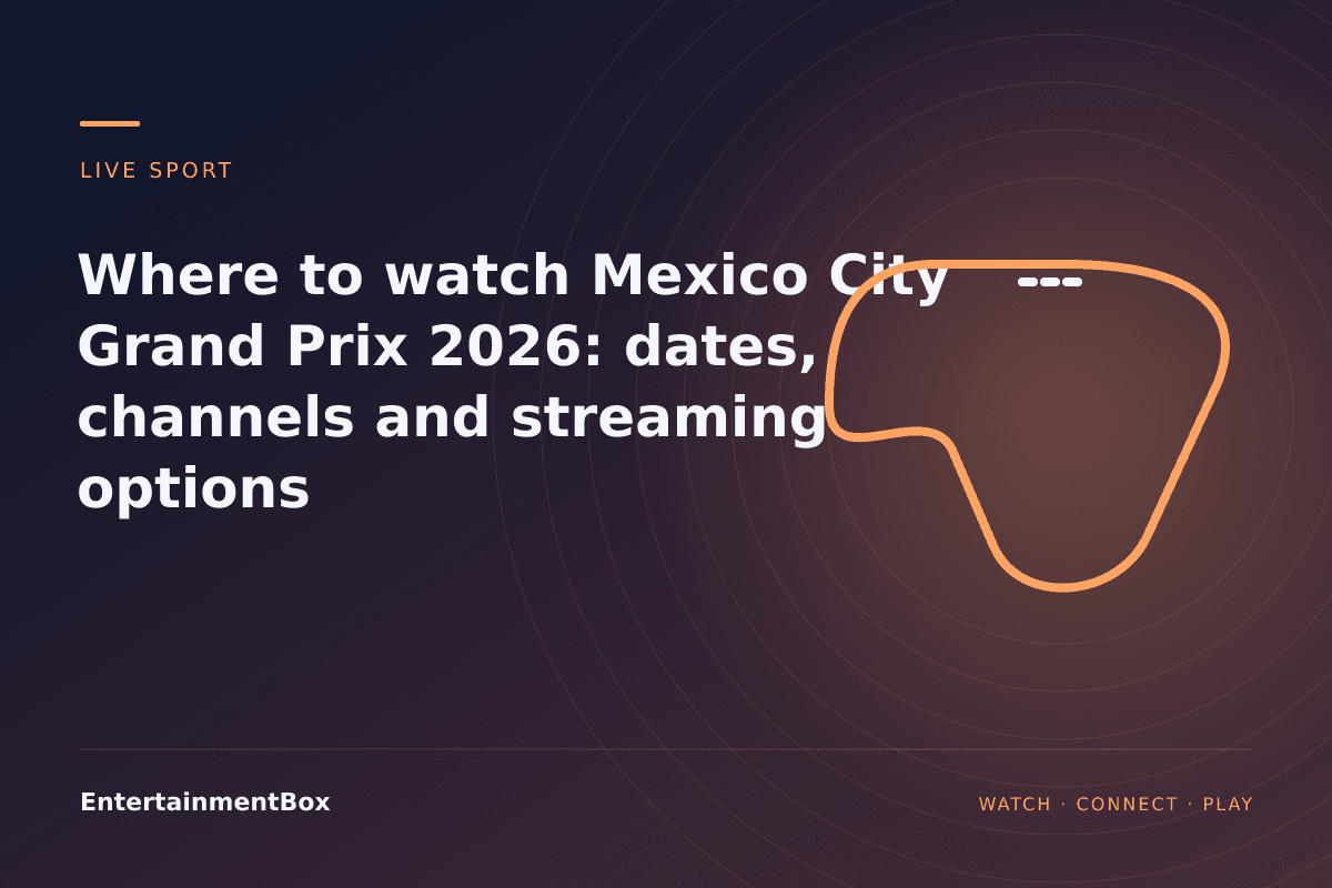 EntertainmentBox editorial cover: Where to watch Mexico City Grand Prix 2026: dates, channels and streaming options