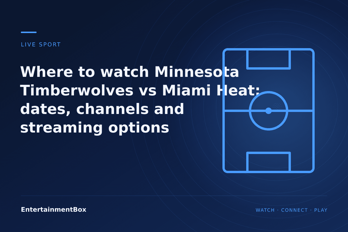 EntertainmentBox editorial cover: Where to watch Minnesota Timberwolves vs Miami Heat: dates, channels and streaming options