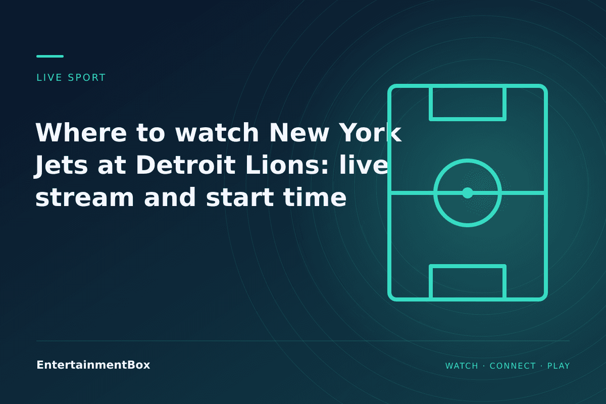 EntertainmentBox editorial cover: Where to watch New York Jets at Detroit Lions: live stream and start time